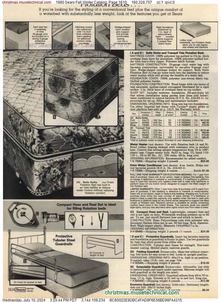 1980 Sears Fall Winter Catalog, Page 1610