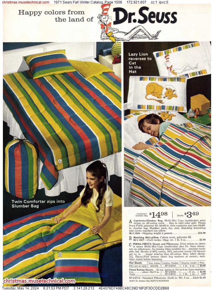 1971 Sears Fall Winter Catalog, Page 1506