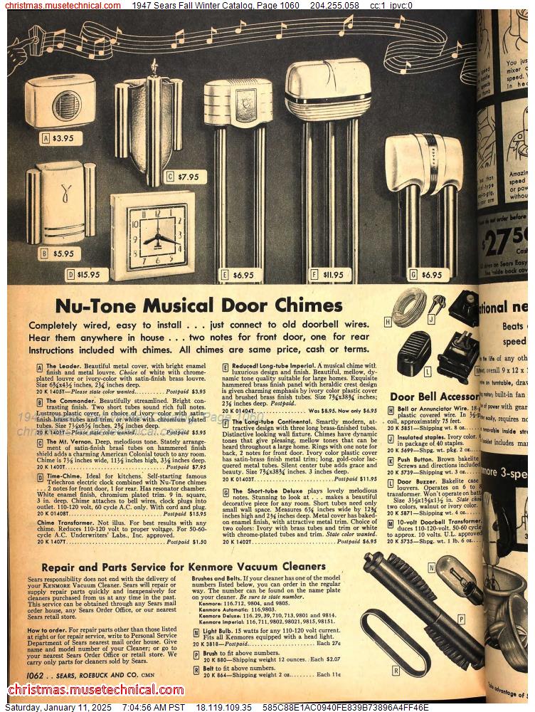 1947 Sears Fall Winter Catalog, Page 1060