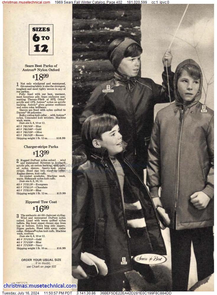 1969 Sears Fall Winter Catalog, Page 402