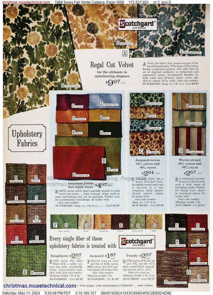 1966 Sears Fall Winter Catalog, Page 1606