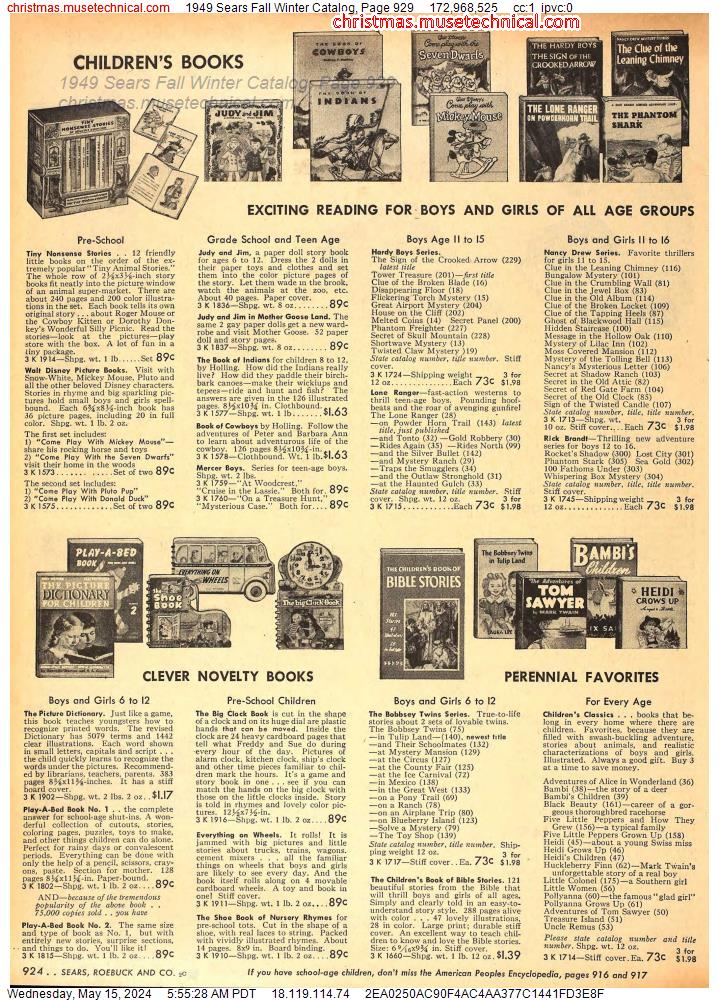 1949 Sears Fall Winter Catalog, Page 929