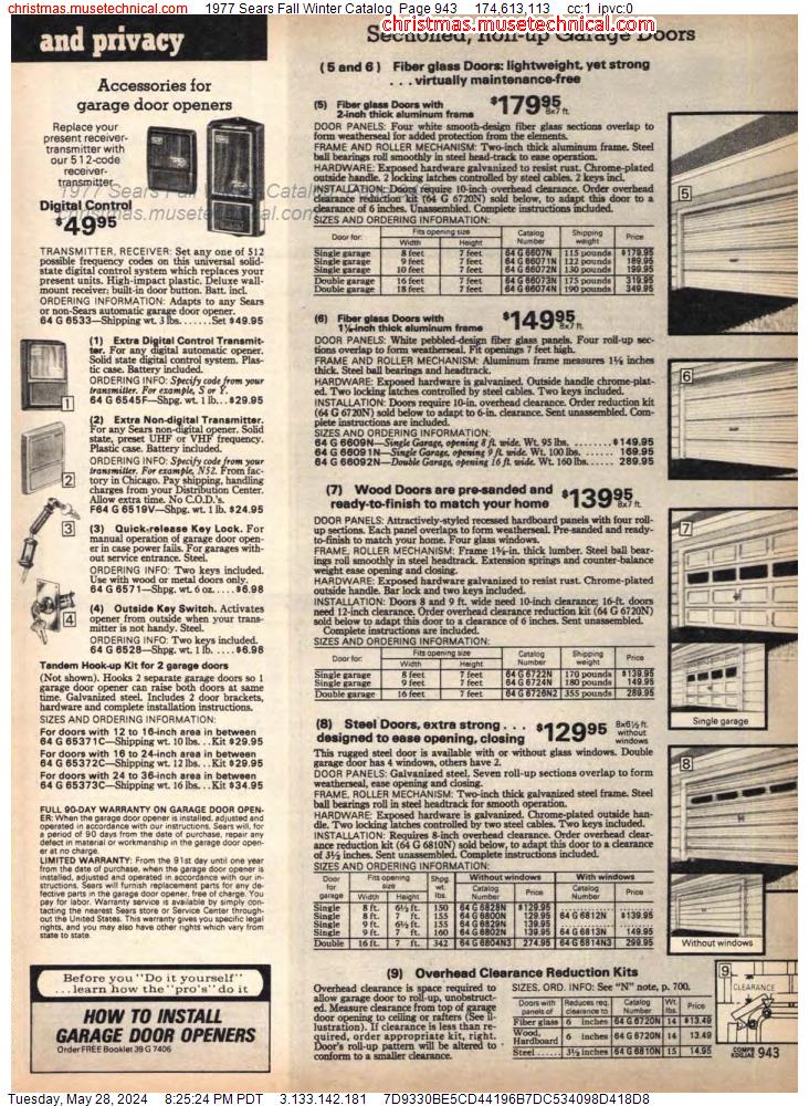 1977 Sears Fall Winter Catalog, Page 943