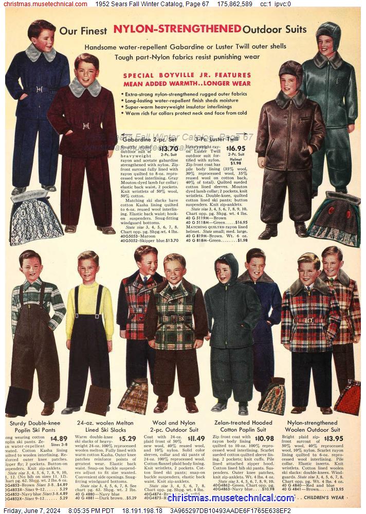 1952 Sears Fall Winter Catalog, Page 67
