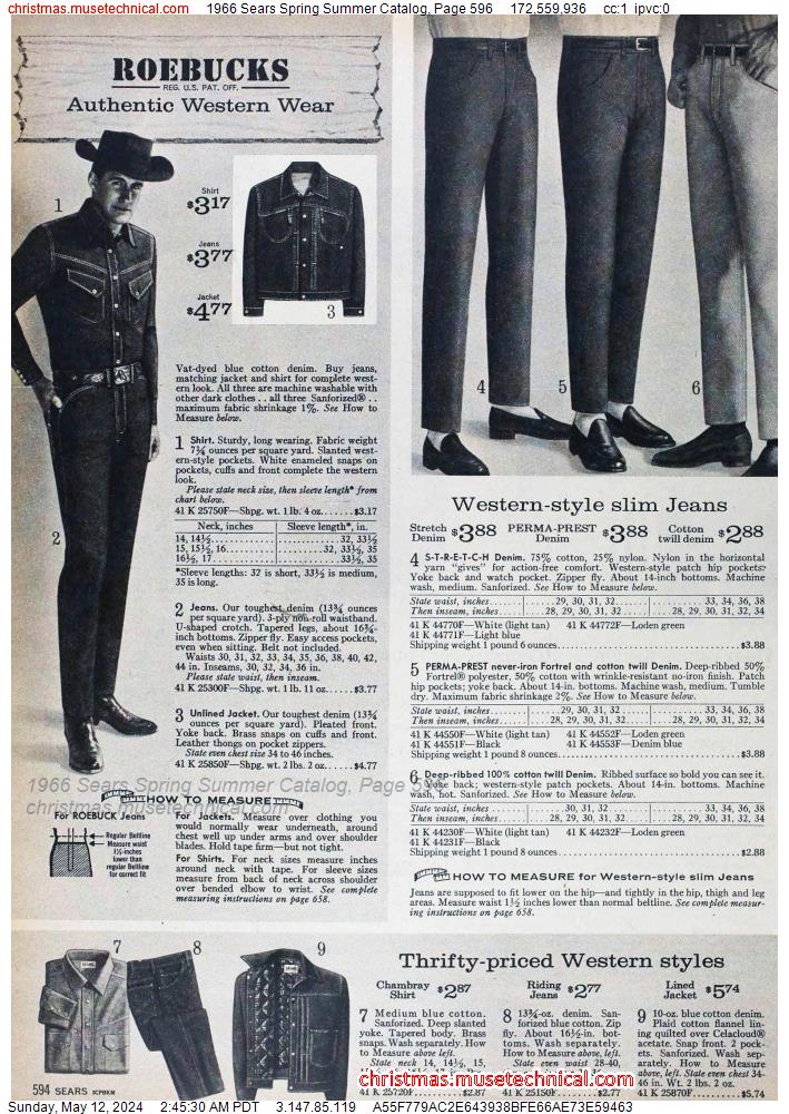 1966 Sears Spring Summer Catalog, Page 596