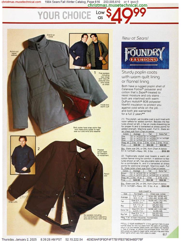 1984 Sears Fall Winter Catalog, Page 616