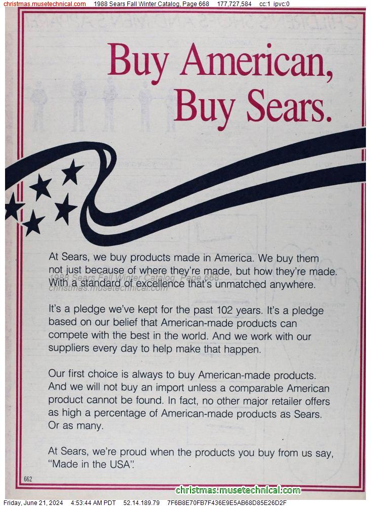 1988 Sears Fall Winter Catalog, Page 668