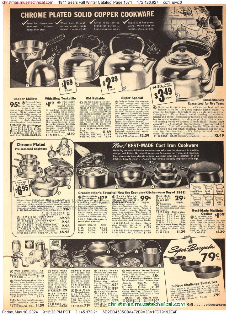 1941 Sears Fall Winter Catalog, Page 1071