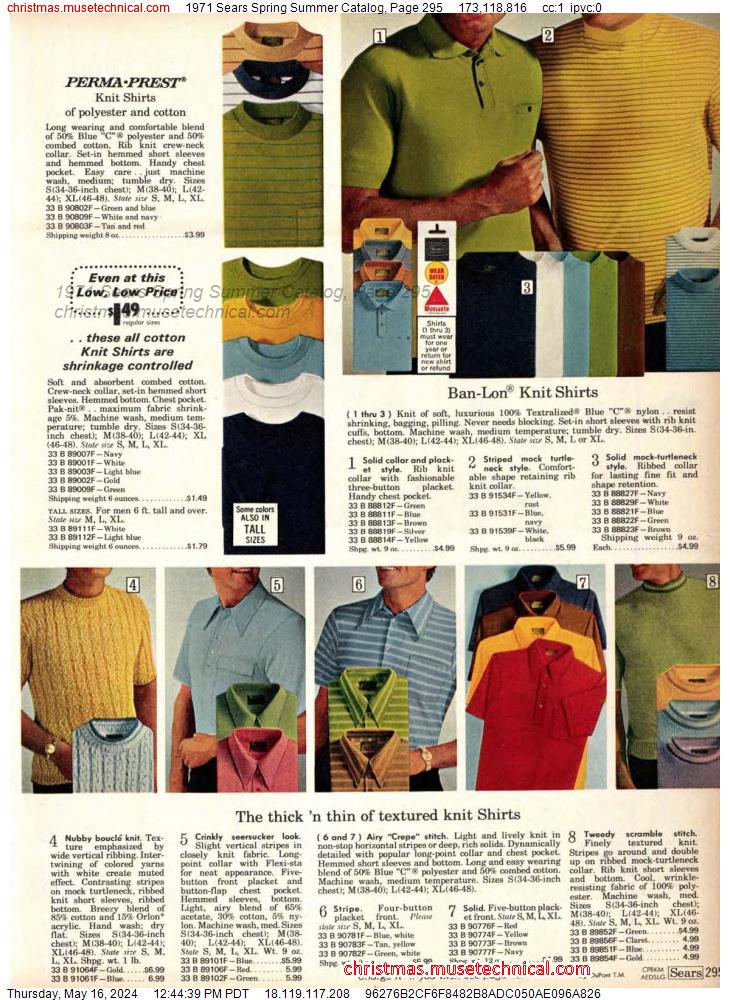 1971 Sears Spring Summer Catalog, Page 295
