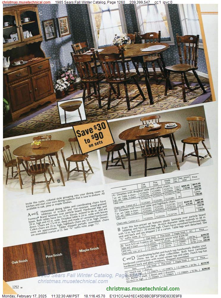 1985 Sears Fall Winter Catalog, Page 1260