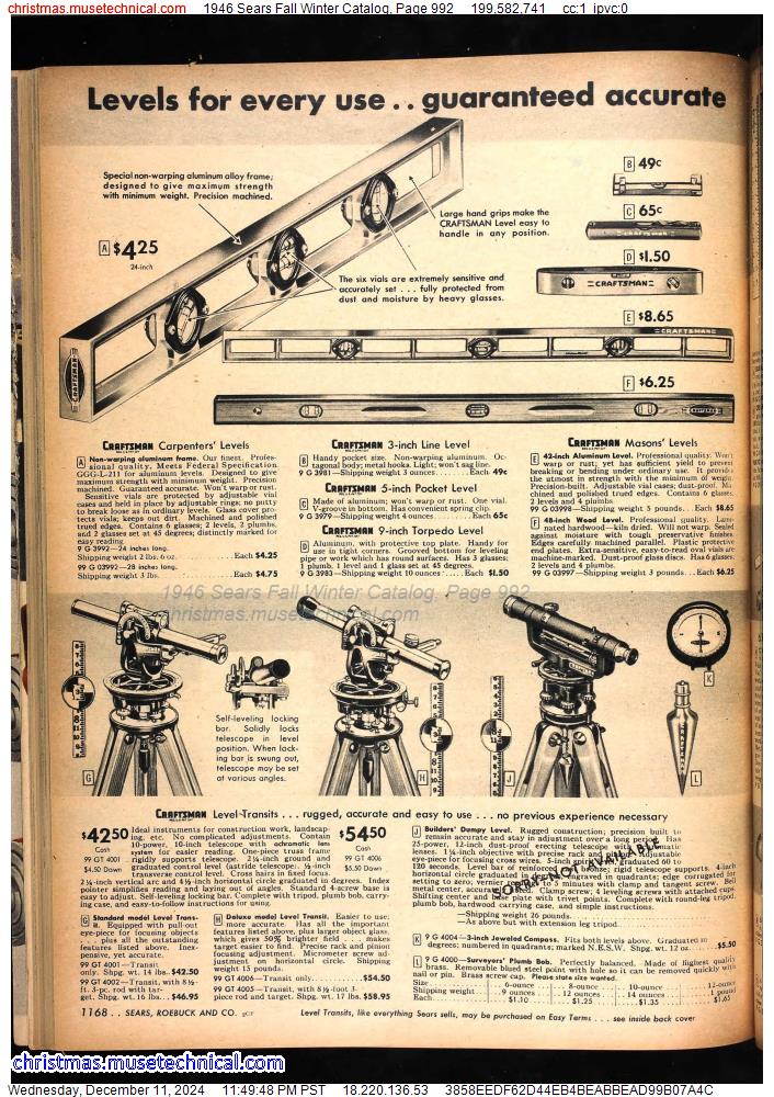 1946 Sears Fall Winter Catalog, Page 992