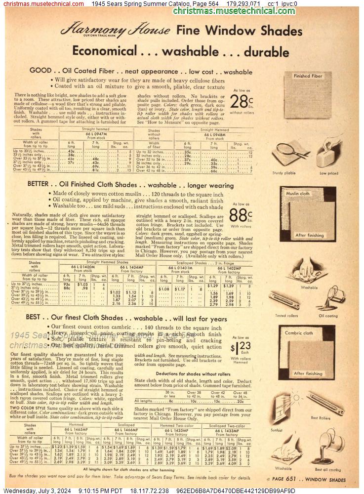 1945 Sears Spring Summer Catalog, Page 564