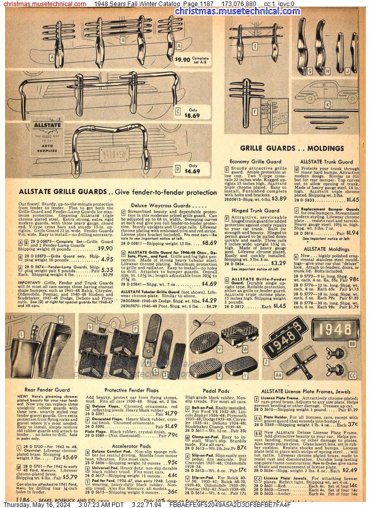 1948 Sears Fall Winter Catalog, Page 1187