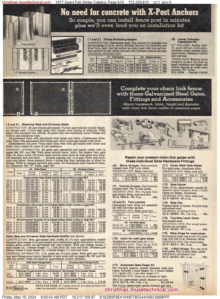 1977 Sears Fall Winter Catalog, Page 910
