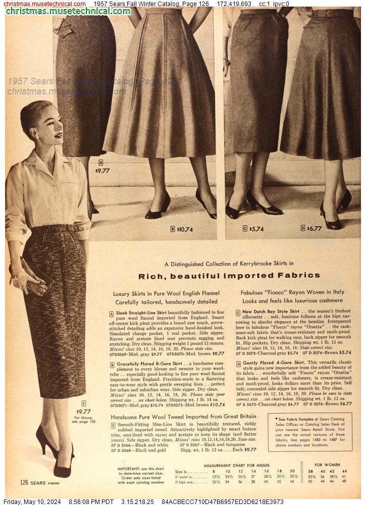 1957 Sears Fall Winter Catalog, Page 126