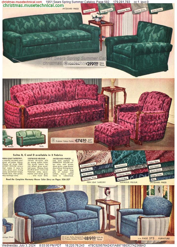 1951 Sears Spring Summer Catalog, Page 582