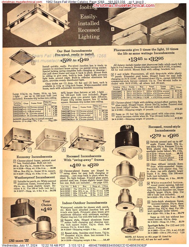 1962 Sears Fall Winter Catalog, Page 1268