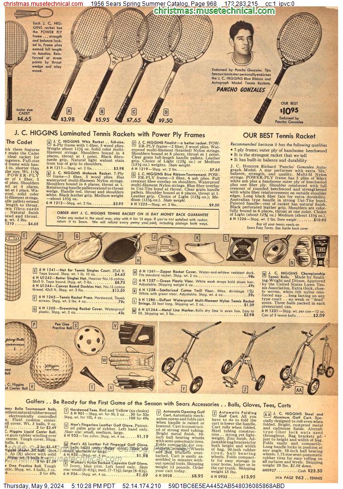 1956 Sears Spring Summer Catalog, Page 968
