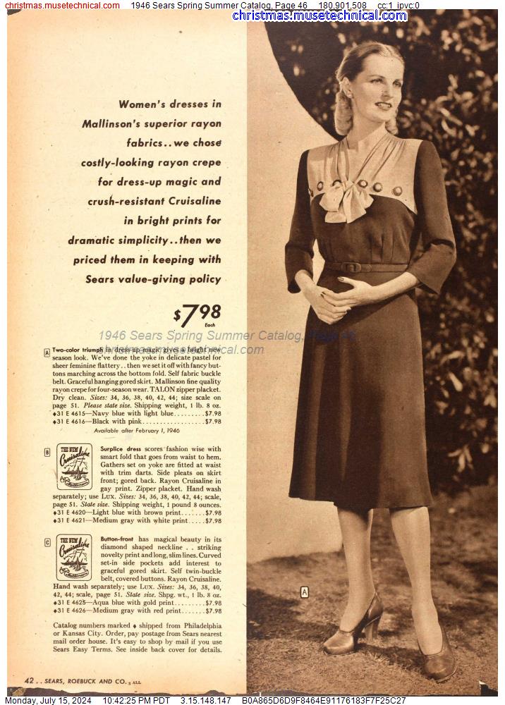 1946 Sears Spring Summer Catalog, Page 46