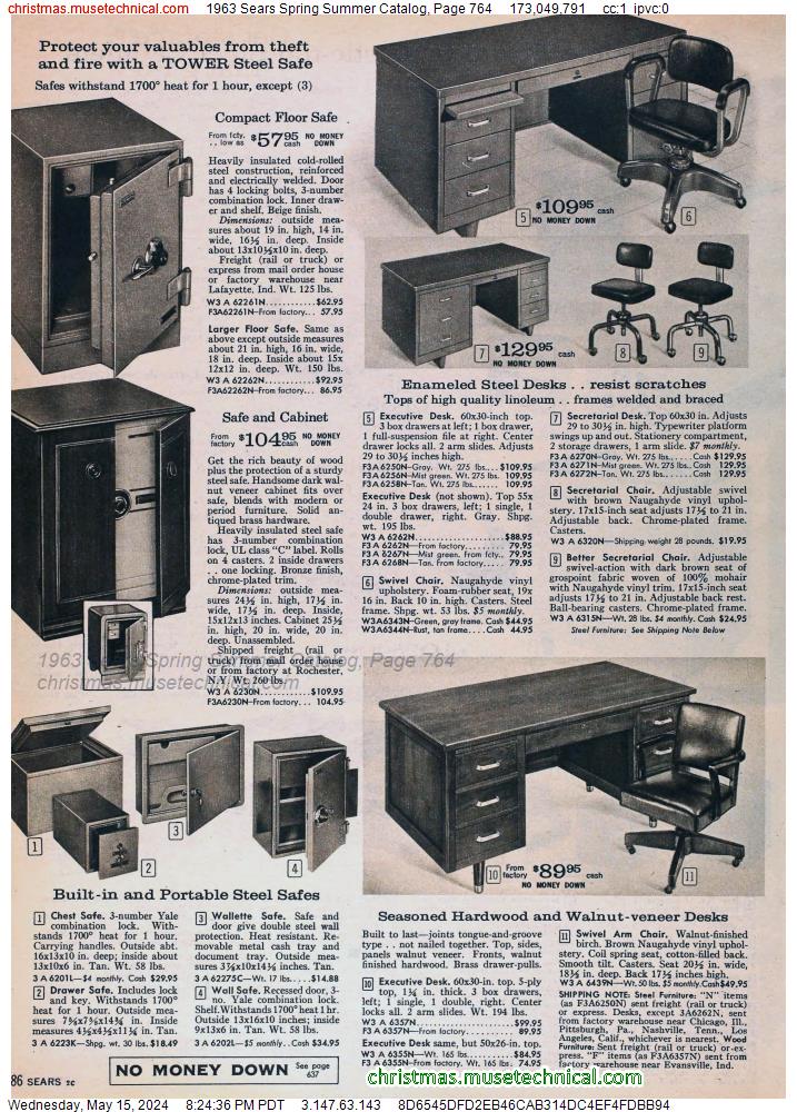 1963 Sears Spring Summer Catalog, Page 764