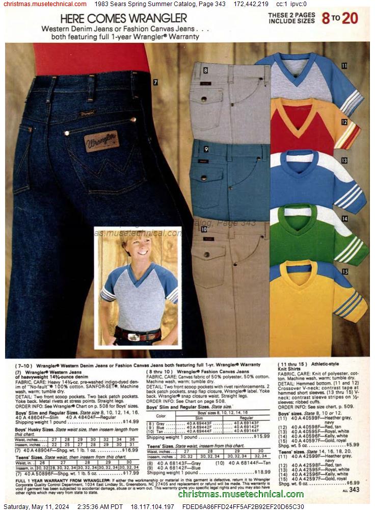 1983 Sears Spring Summer Catalog, Page 343