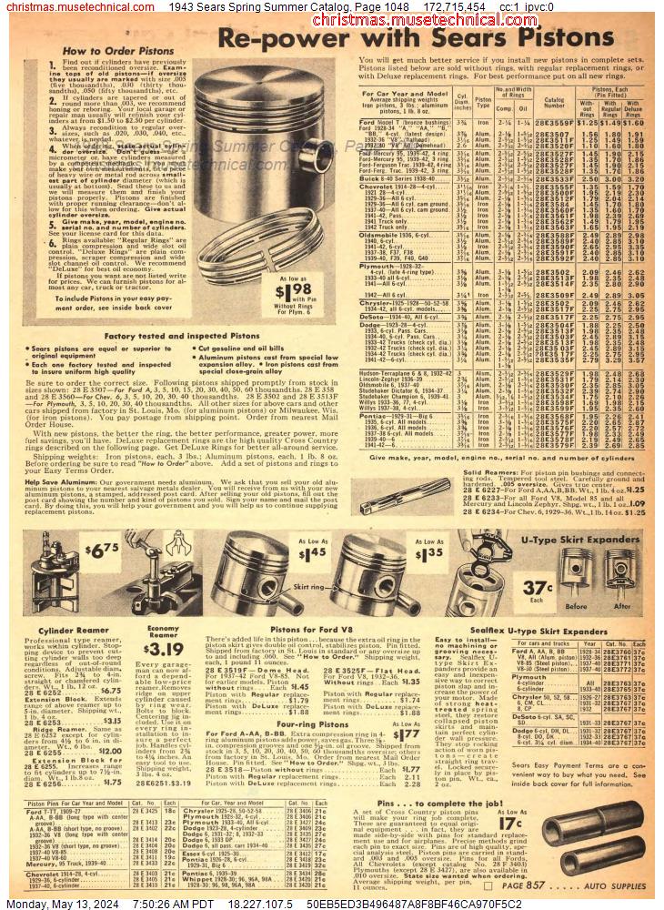 1943 Sears Spring Summer Catalog, Page 1048