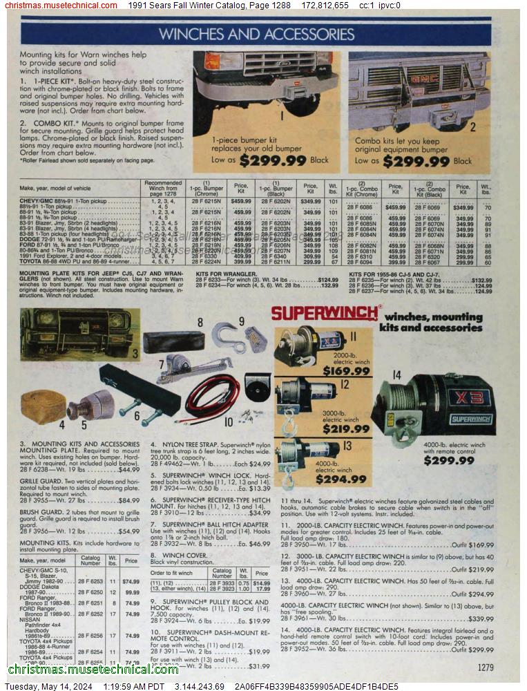 1991 Sears Fall Winter Catalog, Page 1288