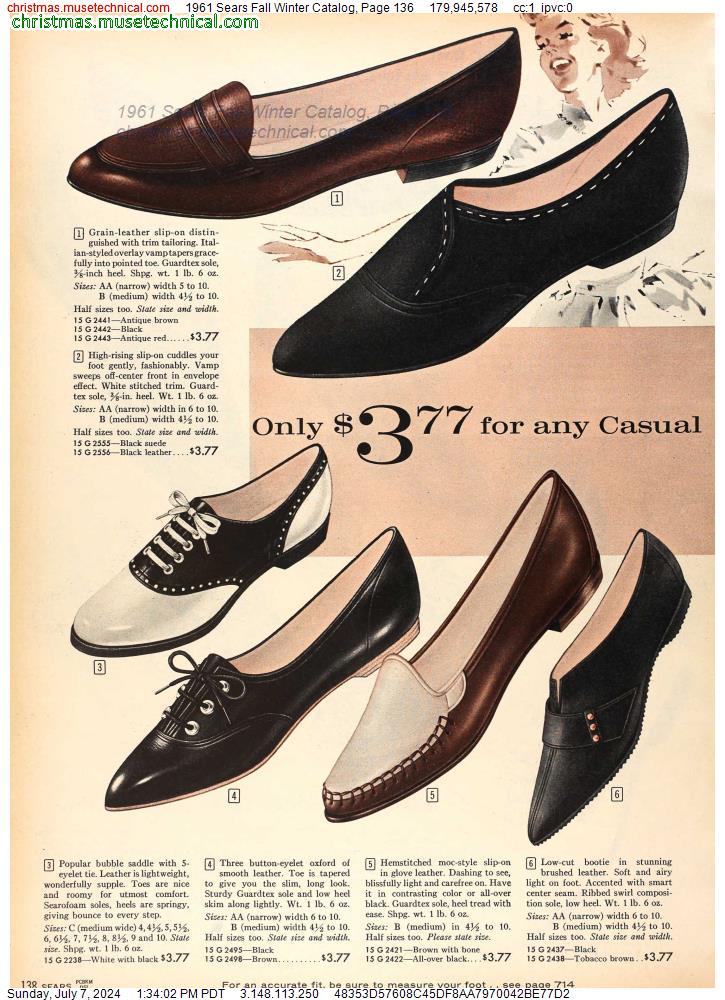 1961 Sears Fall Winter Catalog, Page 136
