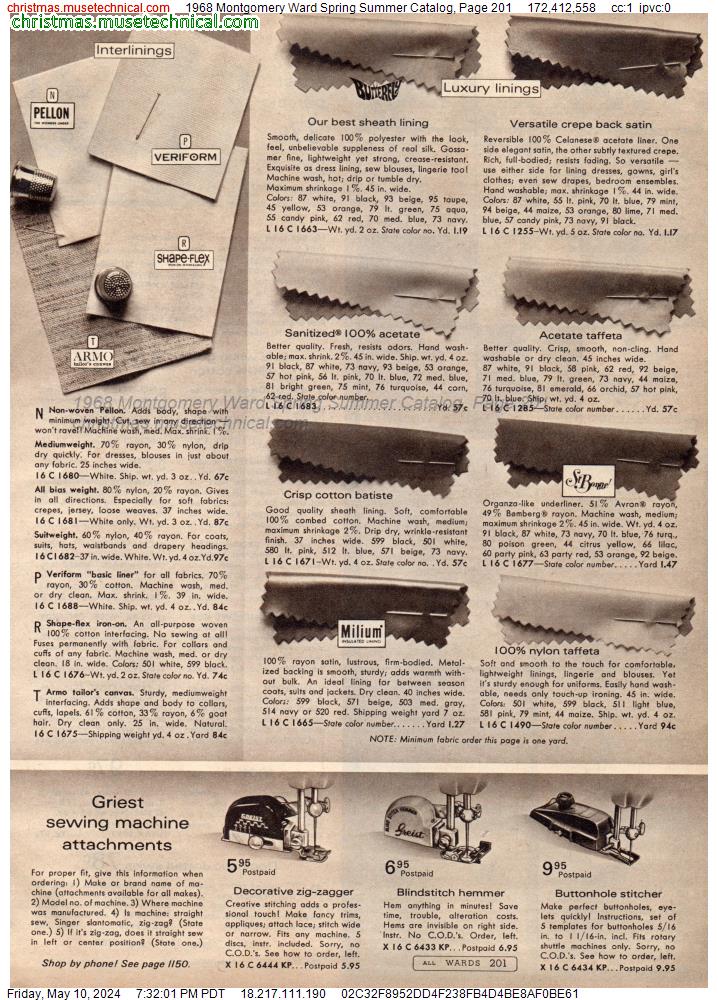 1968 Montgomery Ward Spring Summer Catalog, Page 201