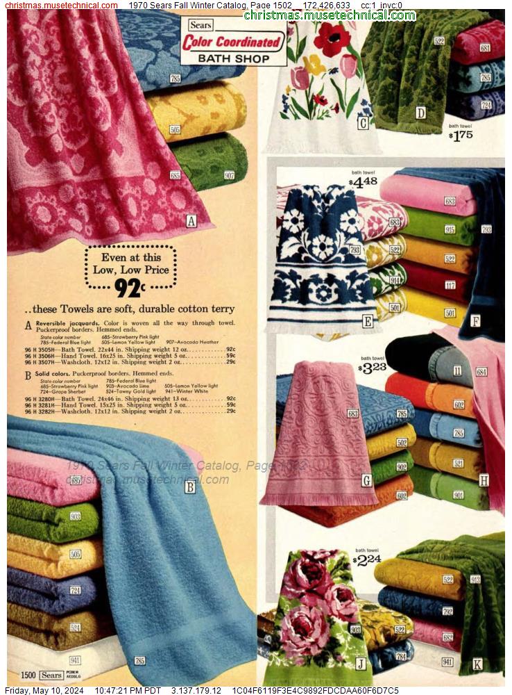1970 Sears Fall Winter Catalog, Page 1502