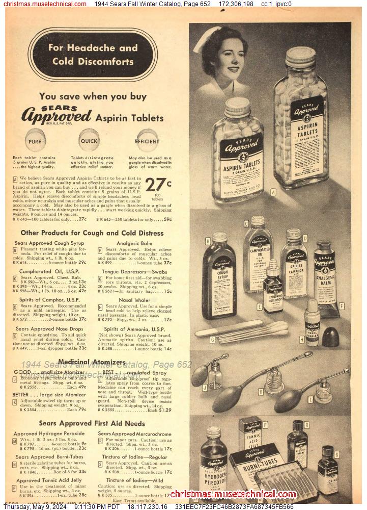 1944 Sears Fall Winter Catalog, Page 652