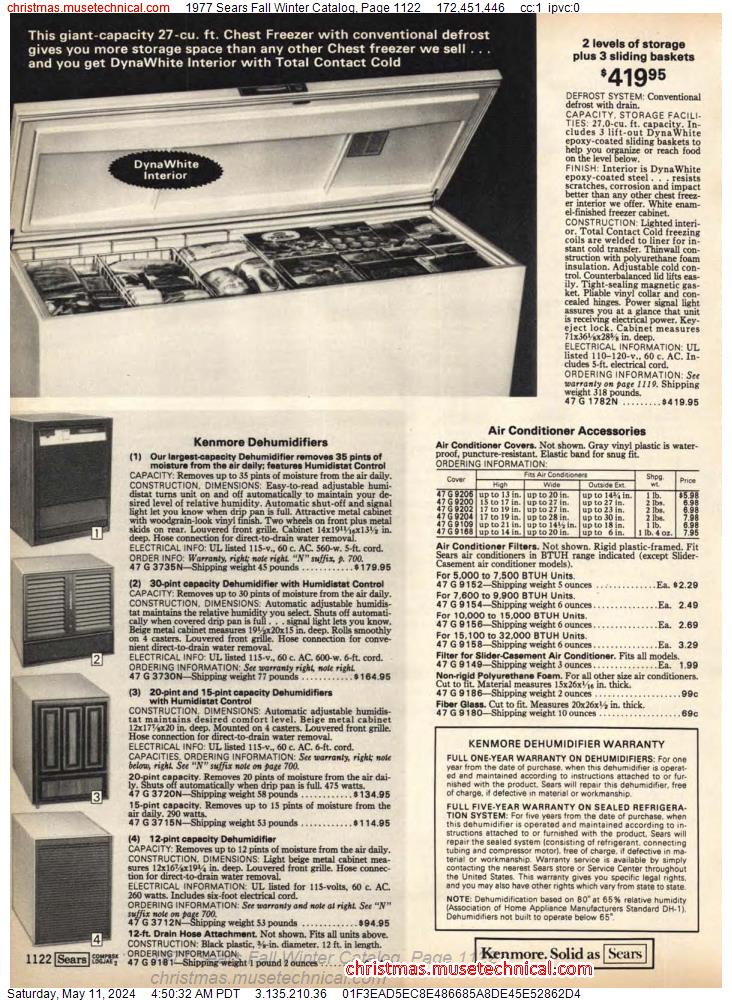 1977 Sears Fall Winter Catalog, Page 1122