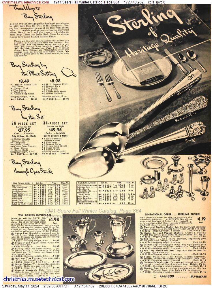 1941 Sears Fall Winter Catalog, Page 864