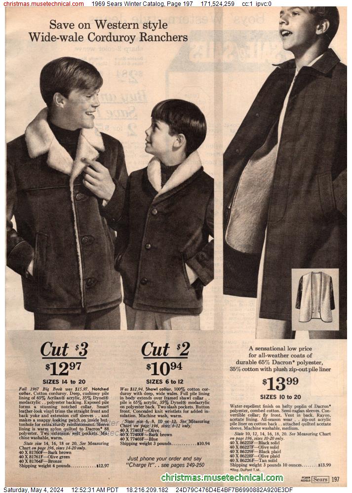 1969 Sears Winter Catalog, Page 197
