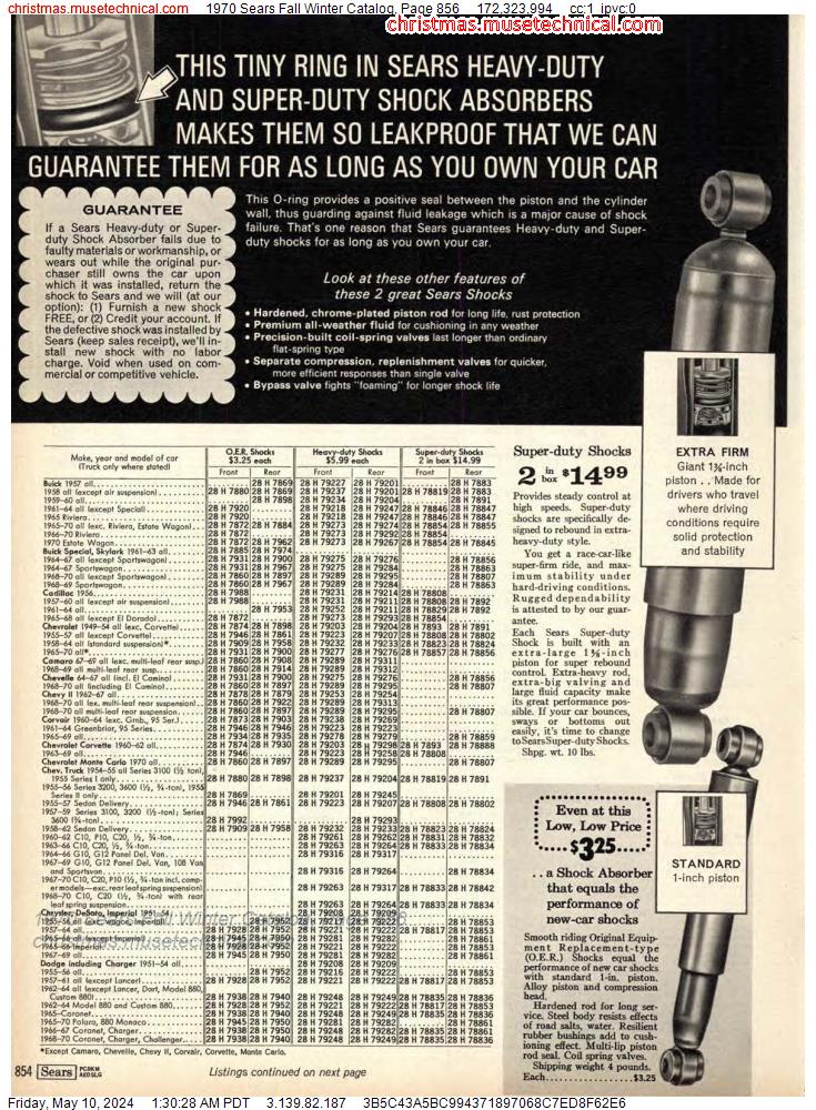 1970 Sears Fall Winter Catalog, Page 856