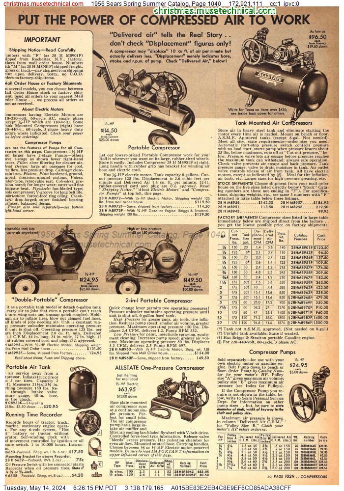 1956 Sears Spring Summer Catalog, Page 1040