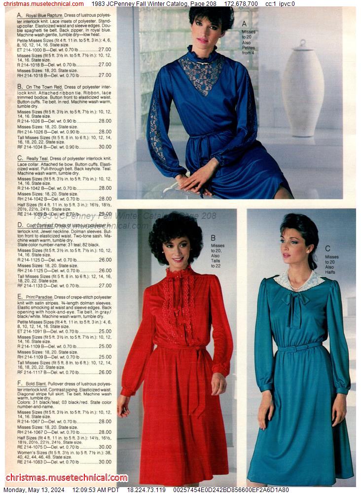 1983 JCPenney Fall Winter Catalog, Page 208