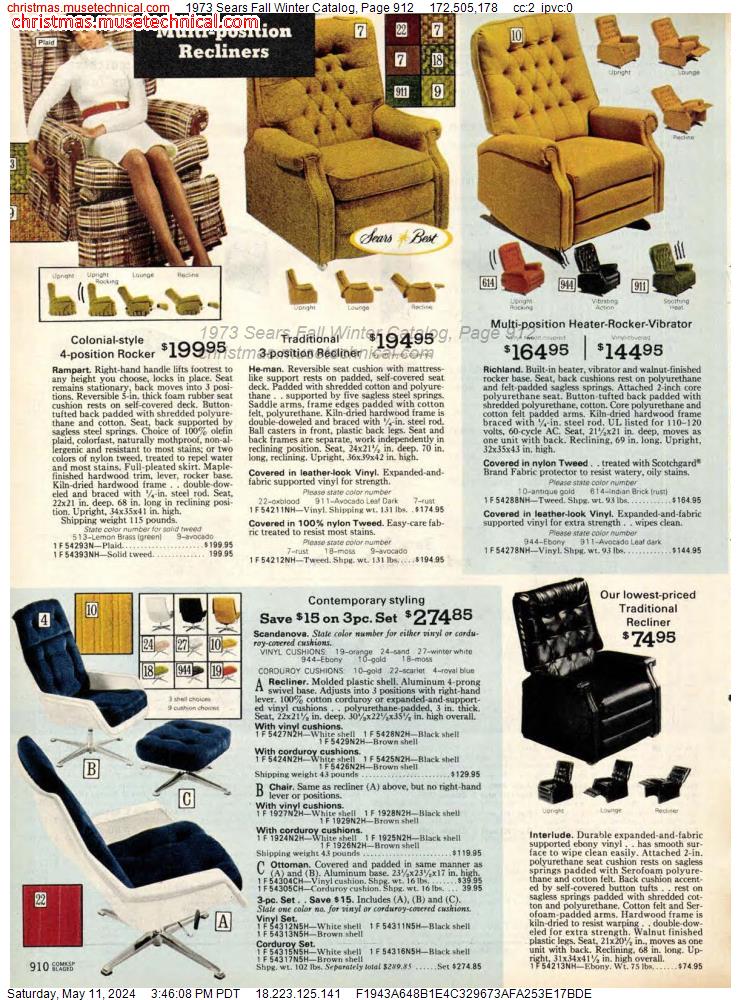 1973 Sears Fall Winter Catalog, Page 912