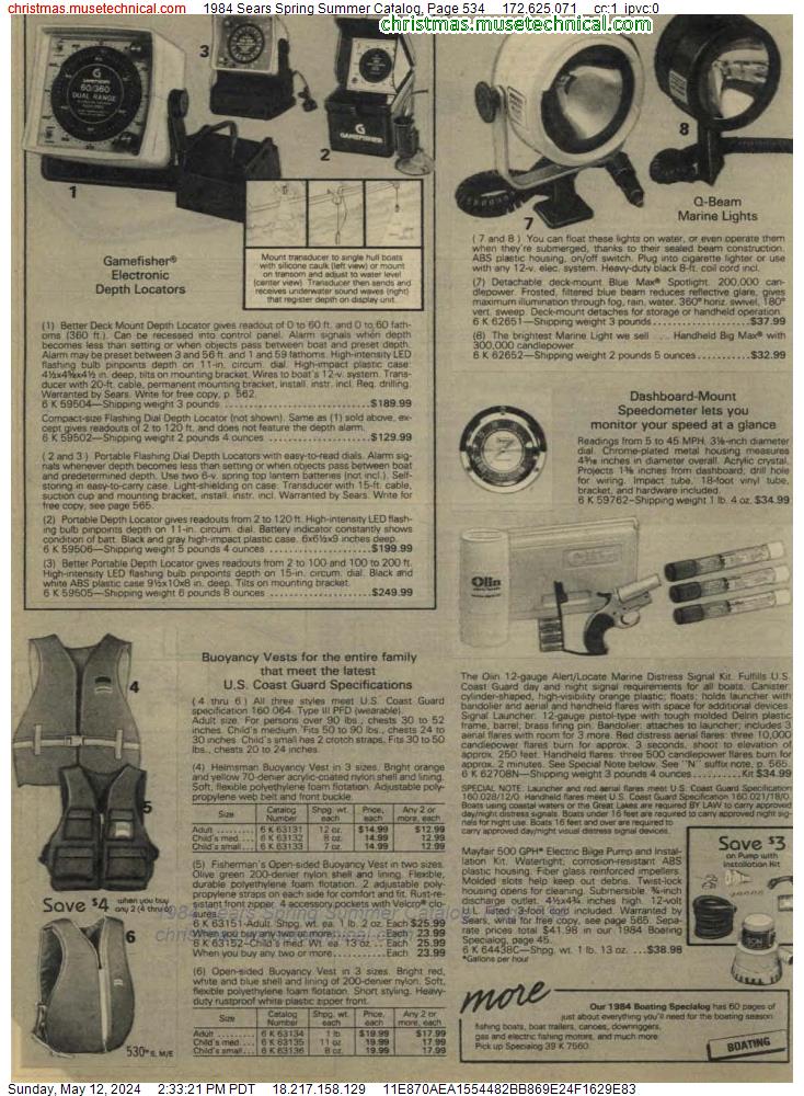 1984 Sears Spring Summer Catalog, Page 534