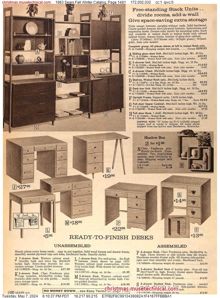 1963 Sears Fall Winter Catalog, Page 1491
