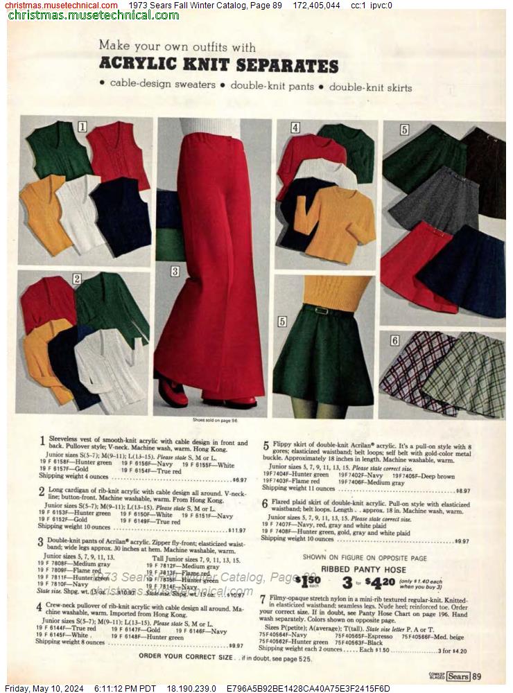 1973 Sears Fall Winter Catalog, Page 89