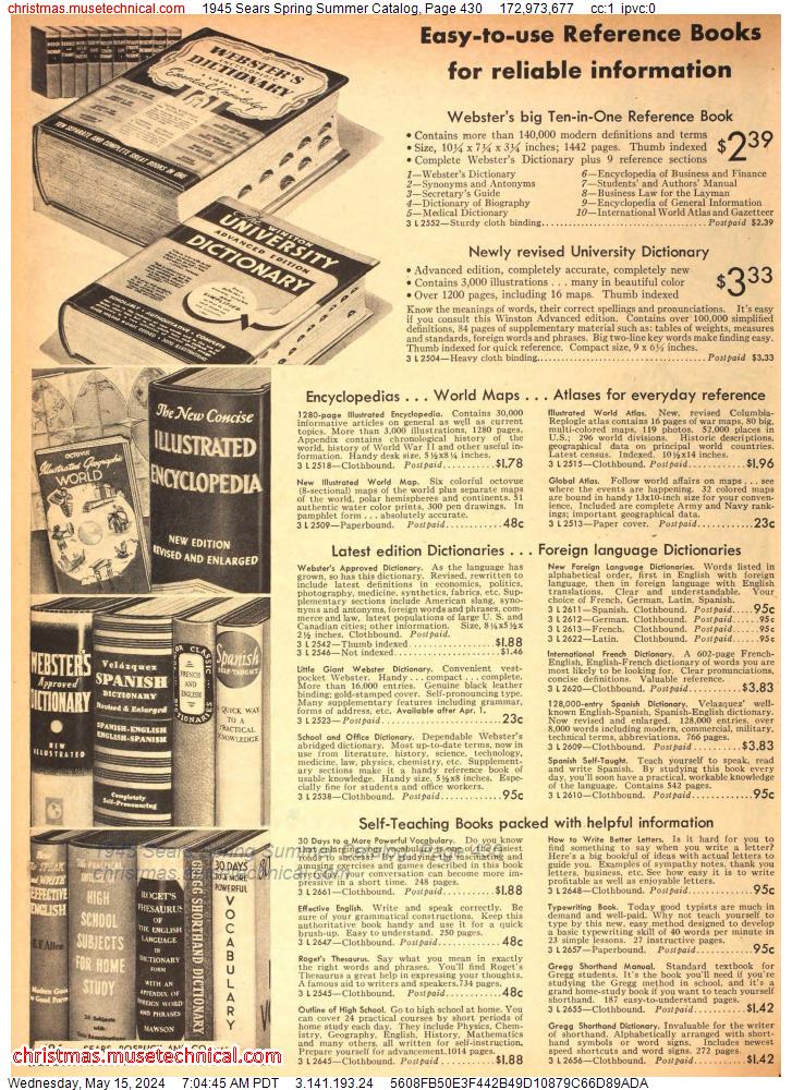 1945 Sears Spring Summer Catalog, Page 430
