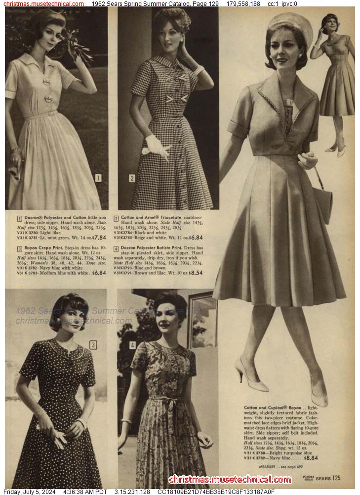 1962 Sears Spring Summer Catalog, Page 129