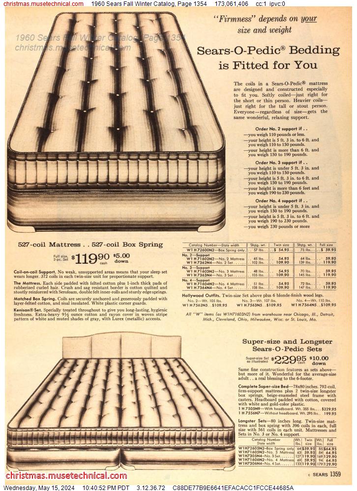 1960 Sears Fall Winter Catalog, Page 1354