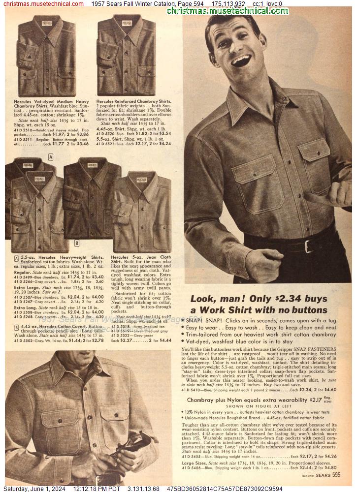 1957 Sears Fall Winter Catalog, Page 594