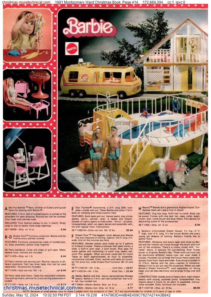 1981 Montgomery Ward Christmas Book, Page 414