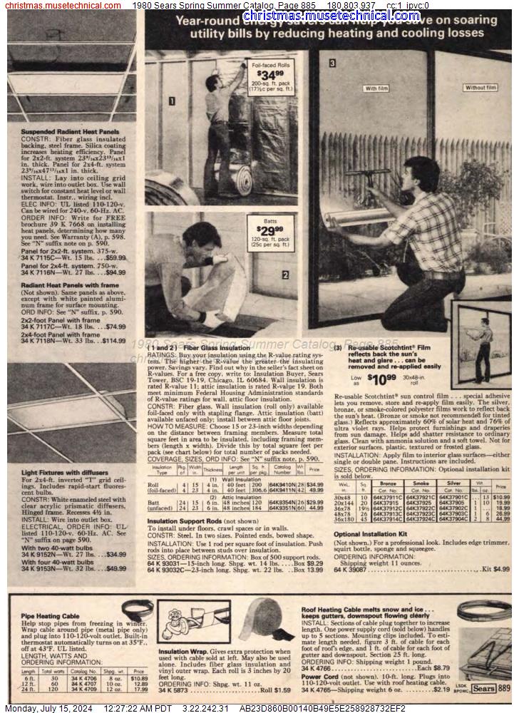 1980 Sears Spring Summer Catalog, Page 885