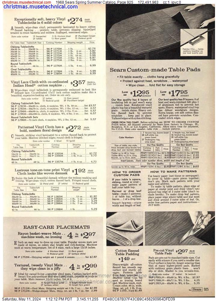1968 Sears Spring Summer Catalog, Page 925
