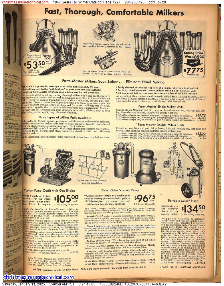 1947 Sears Fall Winter Catalog, Page 1297