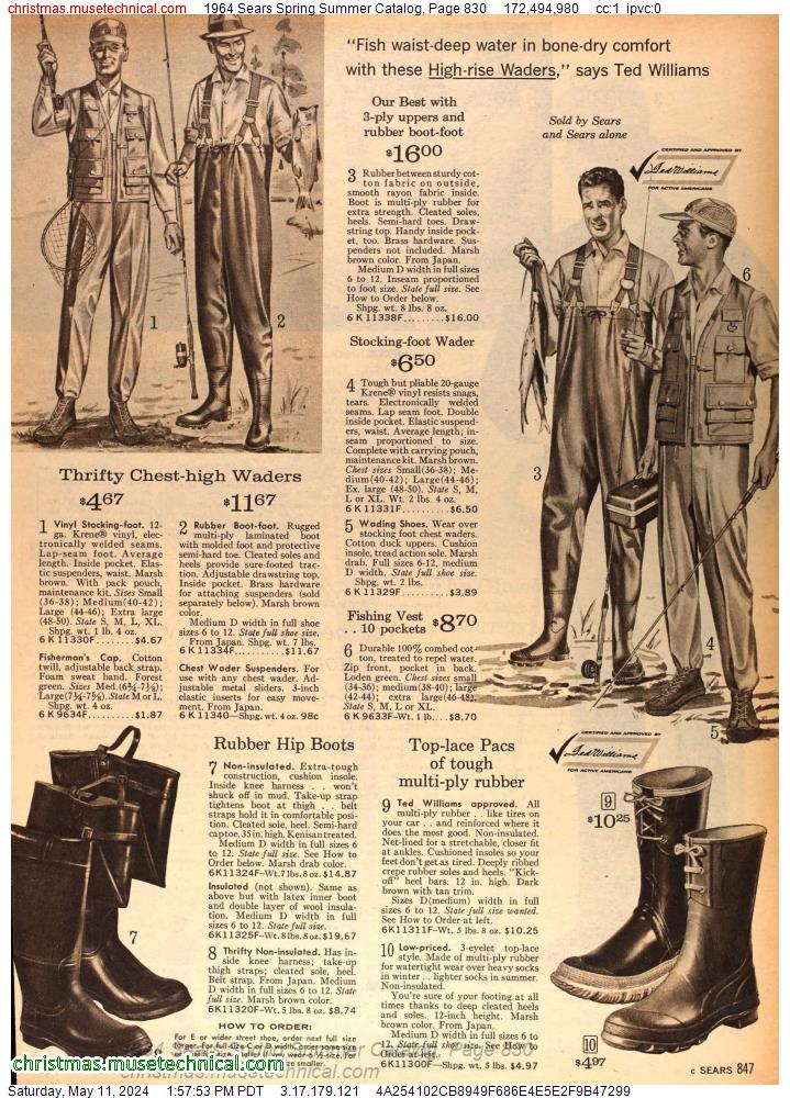 1964 Sears Spring Summer Catalog, Page 830